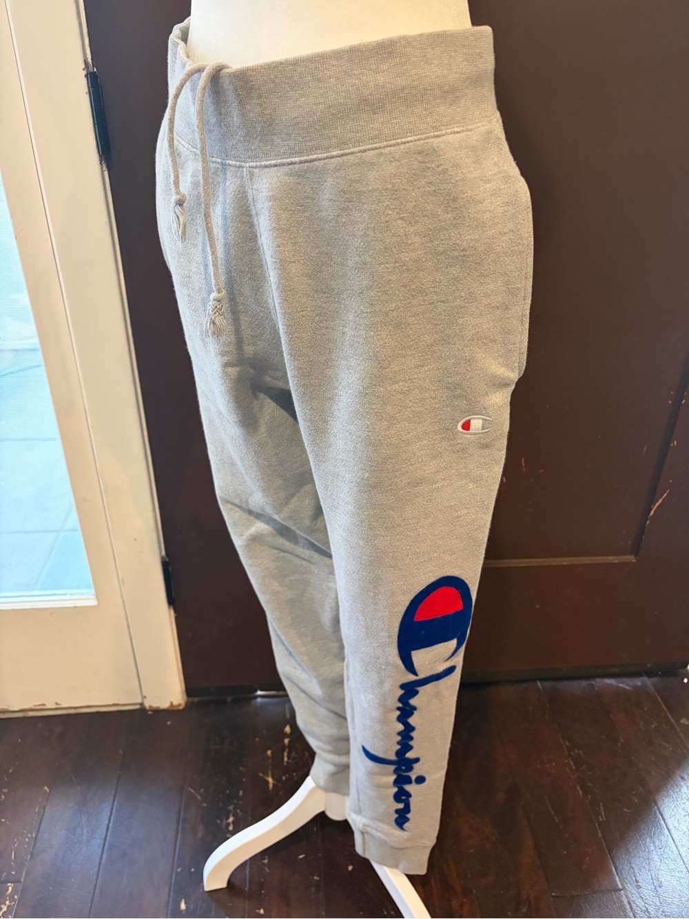 Champion Gray Felt Logo Jogger Sweatpants